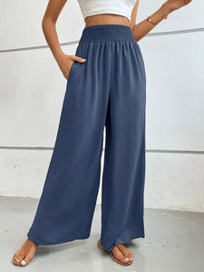 Perfee Wide Leg Pants with Pockets (multiple color options)