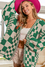 Load image into Gallery viewer, Checkered Open Front Long Sleeve Cardigan (multiple color options)
