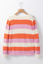 Load image into Gallery viewer, Color Block V-Neck Long Sleeve Sweater
