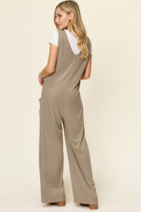 Sleeveless Wide Leg Jumpsuit with Pockets (multiple color options)