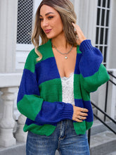 Load image into Gallery viewer, Striped Open Front Dropped Shoulder Cardigan (multiple color options)
