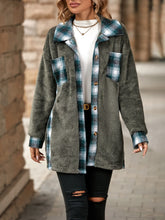 Load image into Gallery viewer, Plaid Contrast Dropped Shoulder Coat (multiple color options)
