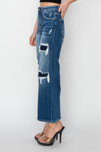 Load image into Gallery viewer, Risen  High Rise Patch Detailed Wide Leg Crop Jeans
