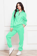 Load image into Gallery viewer, Half Zip Long Sleeve Sweatshirt and Pants Set (multiple color options)
