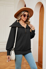 Load image into Gallery viewer, Half-Zip Collared Sweatshirt (multiple color options)
