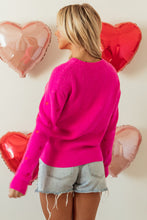 Load image into Gallery viewer, Heart Round Neck Long Sleeve Sweater
