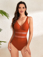 Load image into Gallery viewer, V-Neck Spaghetti Strap One-Piece Swimwear (multiple color options)

