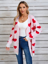 Load image into Gallery viewer, Heart Open Front Long Sleeve Cardigan (multiple color options)
