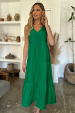 Load image into Gallery viewer, V-Neck Sleeveless Midi Tiered Dress
