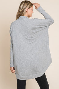 Open Front Long Sleeve Cocoon Cardigan