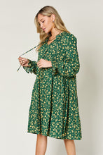 Load image into Gallery viewer, Printed Ruffle Hem Long Sleeve Tiered Dress (multiple color options)
