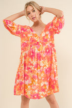 Load image into Gallery viewer, Printed Tie Back Long Sleeve Dress

