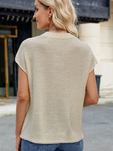 Load image into Gallery viewer, Exposed Seam Round Neck Short Sleeve Sweater (multiple color options)
