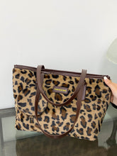 Load image into Gallery viewer, Leopard Faux Fur Tote Bag with Coin Purse (2 color options)
