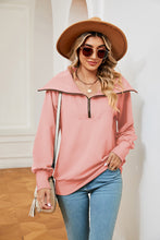 Load image into Gallery viewer, Half-Zip Collared Sweatshirt (multiple color options)
