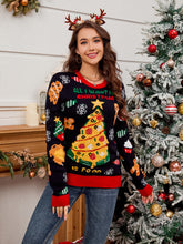 Load image into Gallery viewer, Christmas Element Round Neck Long Sleeve Sweater
