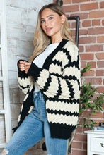 Load image into Gallery viewer, Striped Contrast Open Front Long Sleeve Cardigan
