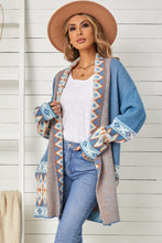 Load image into Gallery viewer, Geometric Open Front Long Sleeve Cardigan (multiple color options)
