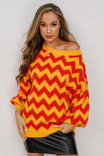 Load image into Gallery viewer, Chevron Lantern Sleeve Tunic Sweater (multiple color options)
