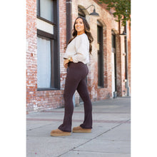 Load image into Gallery viewer, The Brandy - Brown Flare Leggings WITH POCKETS - Luxe by Julia Rose®
