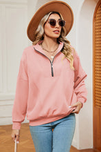 Load image into Gallery viewer, Half Zip Dropped Shoulder Sweatshirt (multiple color options)
