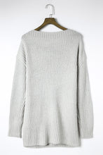 Load image into Gallery viewer, Side Slit Boat Neck Long Sleeve Sweater
