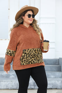 Leopard Kangaroo Pocket Long Sleeve Hoodie