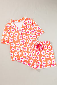 Flower Half Sleeve Top and Shorts Lounge/PJ Set  (multiple color options)