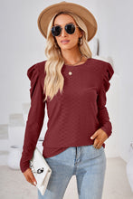 Load image into Gallery viewer, Round Neck Puff Sleeve Top (multiple color options)
