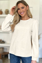 Load image into Gallery viewer, Textured Round Neck Long Sleeve Top (multiple color options)
