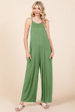 Load image into Gallery viewer, Sleeveless Wide Leg Jumpsuit with Pockets in Green
