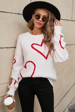 Load image into Gallery viewer, Heart Dropped Shoulder Long Sleeve Sweater (2 color options)
