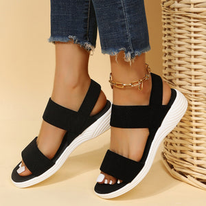 Rubber Open Toe Low Heel Sandals  (multiple color options)