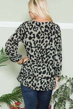 Load image into Gallery viewer, Leopard V-Neck Long Sleeve Blouse
