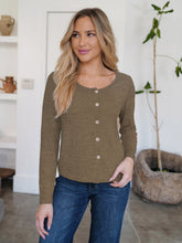 Load image into Gallery viewer, Button Up Round Neck Long Sleeve Cardigan (multiple color options)
