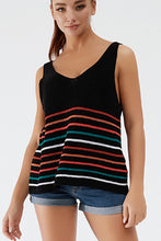Load image into Gallery viewer, Striped V-Neck Wide Strap Tank (multiple color options)
