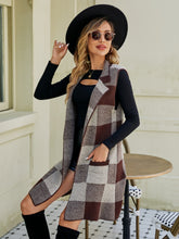 Load image into Gallery viewer, Plaid Lapel Collar Sleeveless Cardigan (multiple color options)
