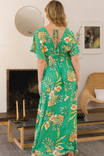 Load image into Gallery viewer, Floral Smocked Tied Back Maxi Dress
