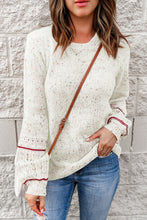 Load image into Gallery viewer, Pilling Detail Round Neck Long Sleeve Sweater
