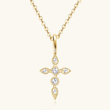 Load image into Gallery viewer, 925 Sterling Silver Moissanite Cross Pendant Necklace (gold or silver)
