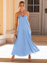Load image into Gallery viewer, Pleated Halter Neck Sleeveless Dress (multiple color options)
