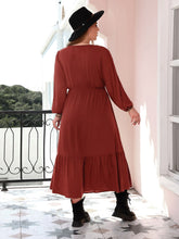 Load image into Gallery viewer, Quarter Button V-Neck Long Sleeve Dress
