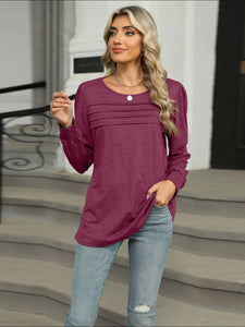 Round Neck Long Sleeve Top (multiple color options)