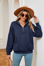 Load image into Gallery viewer, Half-Zip Dropped Shoulder Sweatshirt (multiple color options)
