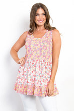 Load image into Gallery viewer, Floral Sleeveless Babydoll Top
