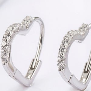 925 Serling Silver Zircon Heart Shape Earrings