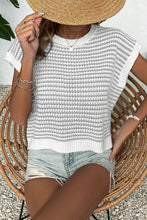 Load image into Gallery viewer, Striped Round Neck Cap Sleeve Sweater (multiple color options)
