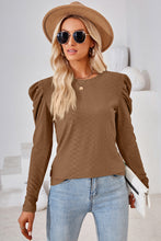 Load image into Gallery viewer, Round Neck Puff Sleeve Top (multiple color options)
