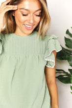 Load image into Gallery viewer, Your Beauty Grows Pleated Detail Flutter Sleeve Blouse
