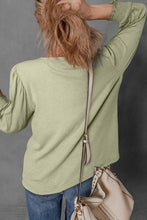 Load image into Gallery viewer, Textured Round Neck Three-Quarter Sleeve Blouse
